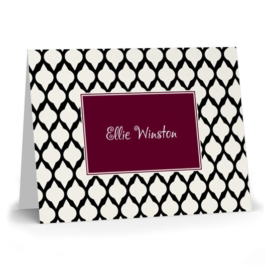 Bordeaux Lattice Folded Note Cards